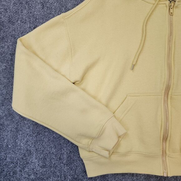 Disney Hoodie Womens Medium Yellow Mickey Mouse Steamboat Willie Disney 100 Crop - Picture 13 of 13